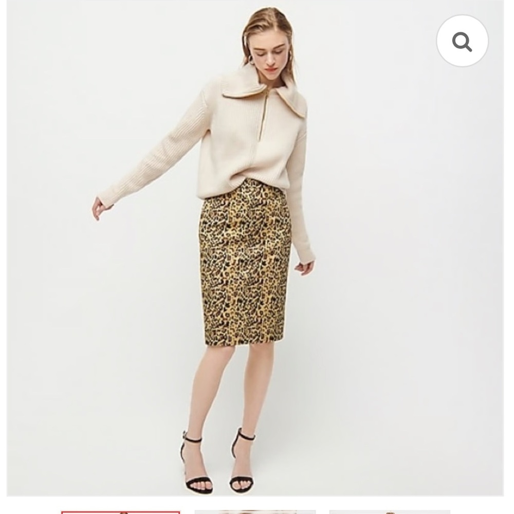 NEW J Crew 2 Pencil Skirt Leopard Print Knee Length Size 8 NEW